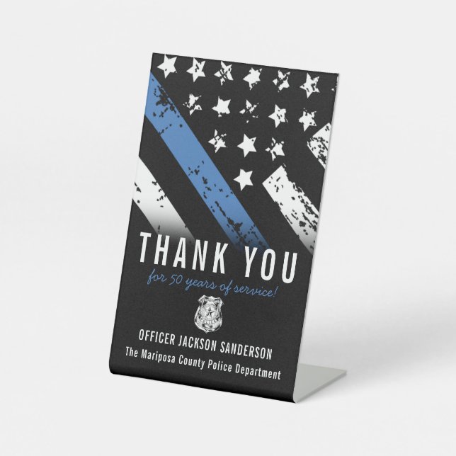 Jubiläumsflagge der Polizei Sockelschild (Vorderseite)