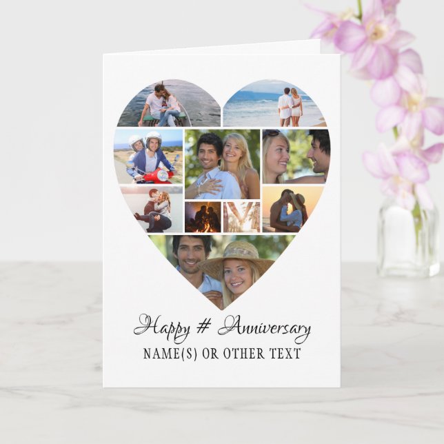 Jubiläumsfoto Collage Custom Karte (Orchidee)