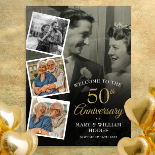 Jubiläumsfoto-Collage-Willkommensschild zum 50. Poster