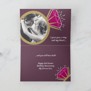 Jubiläumsgarnet jetzt Foto Karte