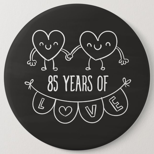 Jubiläumsgeschenk Chalk Hearts Button (Vorderseite)