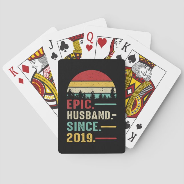 Jubiläumsgeschenk für Ihm epischen Ehemann Spielkarten (Rückseite)