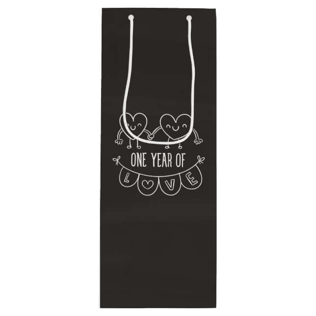 Jubiläumsgeschenk für Ihre Chalk Weinkarte Geschenktüte Für Weinflaschen (Vorderseite)