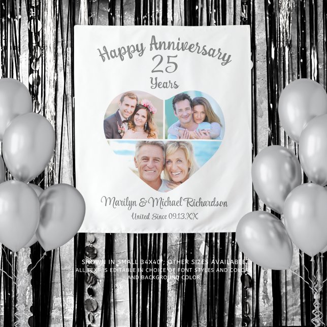 Jubiläumsherz 3 FotoCollage - benutzerdefinierte F Wandteppich (Von Creator hochgeladen)