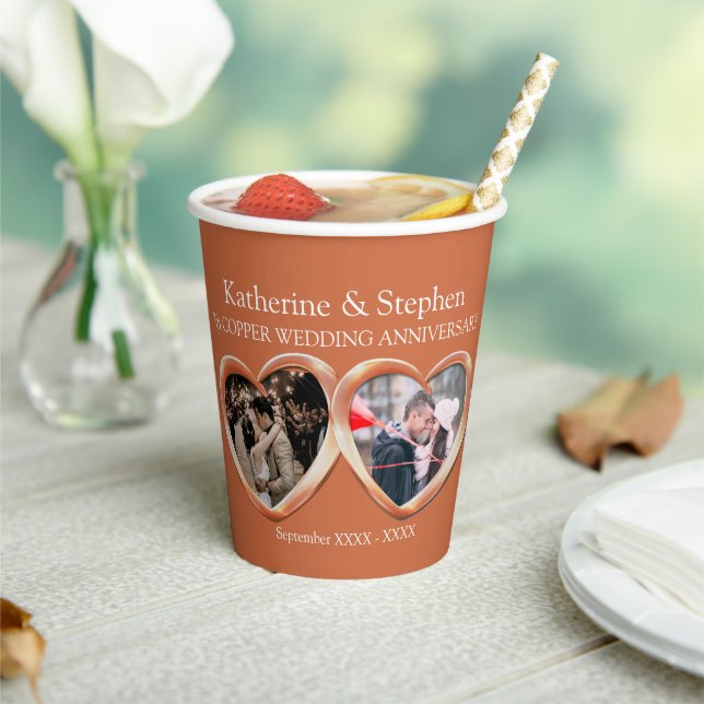 Jubiläumsherzen von Kupfer - Fotos Pappbecher (In Situ)