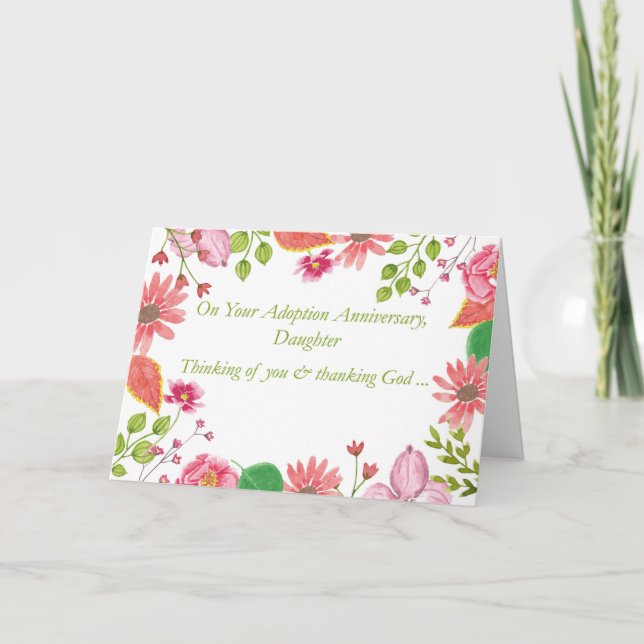 Jubiläumsjahr Adoption Blume Karte (Vorderseite)