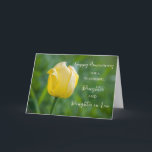 Jubiläumsjahr: Floral Daughter & Tochter Karte<br><div class="desc">Happy Hochzeitstag Karte für Tochter und Tochter im Gesetz mit hübsch gelben Tulpe,  und herzlichen Vers.</div>