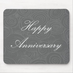 Jubiläumsjubiläum Wirbel Dark Silver Mouse Pad Mousepad