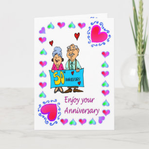 Jubiläumskarte 50. Hochzeitstag Zeichen Karte