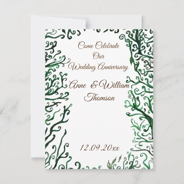 Jubiläumskarte für botanische Elemente Einladung (Vorderseite)