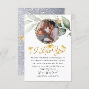 Jubiläumskarte für das botanische Foto Ehefrau Dankeskarte