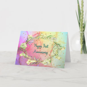 Jubiläumskarte für den ersten Hochzeitstag Dankeskarte