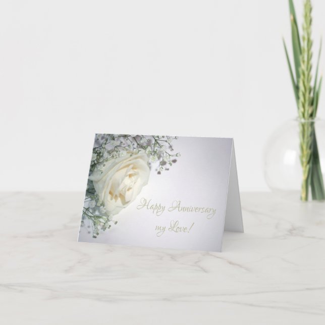 Jubiläumskarte für die blass gelbe Ecke der Rose Karte (Vorderseite)