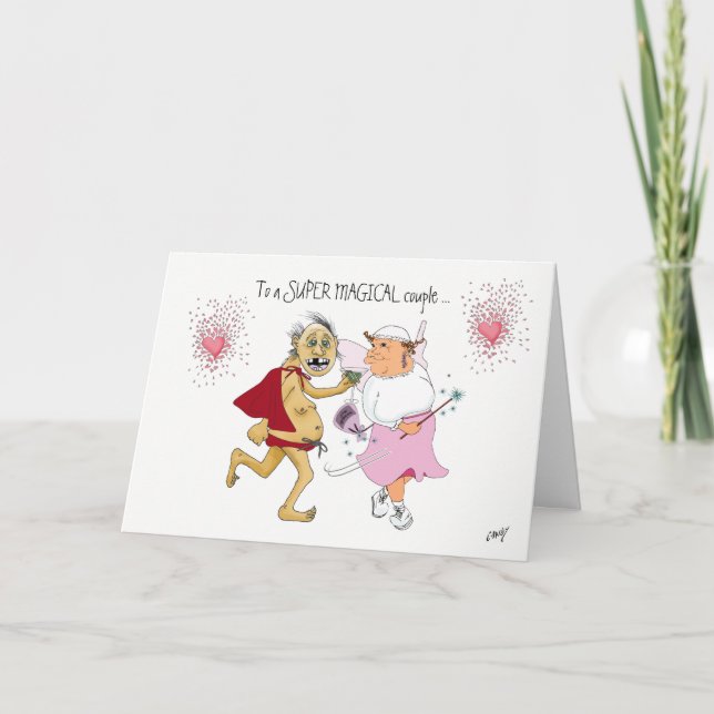 Jubiläumskarte für ein Paar. Karte (Vorderseite)