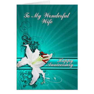 Jubiläumskarte für eine Ehefrau