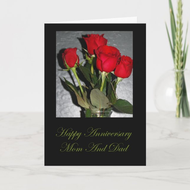 Jubiläumskarte für Mama und Vater Karte (Vorderseite)