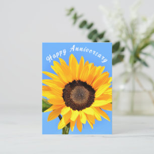 Jubiläumskarte Gelbe Sonnenblume Postkarte