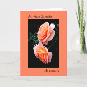 Jubiläumskarte im November Peach-Rose Karte