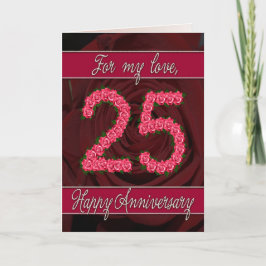 Jubiläumskarte mit Rose und Blätter Karte