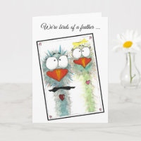 Jubiläumskarte Watercolor Whimsical Birds