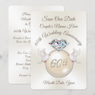 Jubiläumskarten zum 60. Save the Date Einladung