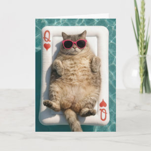 Jubiläumskönigin der Herzdame Katze Karte