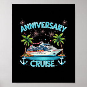 Jubiläumskreuzfahrt 2025 passende Paare feiern Poster