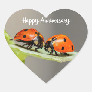 JubiläumsLadybugs Heart Stickers