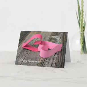 Jubiläumspapier-Herz-Links zu Holz Karte