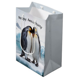Jubiläumspinguine auf einem Gletscher Mittlere Geschenktüte