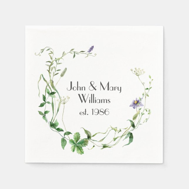 Jubiläumsschrei der Wildblume Serviette (Vorderseite)