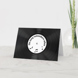 Jubiläumsschwarzer Vinyl-Rekord mit Song-Titel Karte