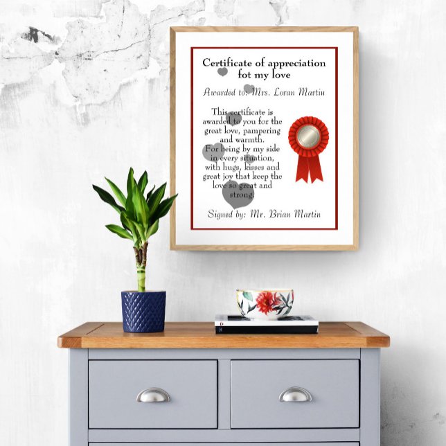 Jubiläumszeugnis für die Liebe Poster (Von Creator hochgeladen)