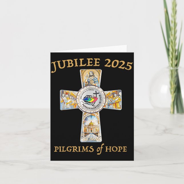 Jubilee 2025 Catholic Christian Lgrims Cross Jesus Karte (Vorderseite)