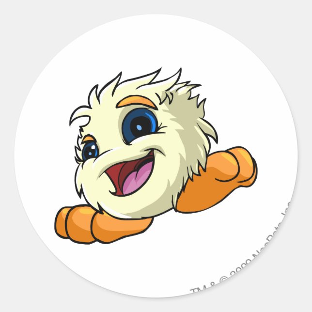 JubJub Weiß Runder Aufkleber (Vorderseite)