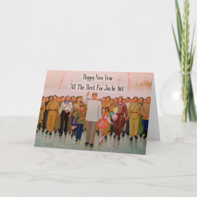 Juche Kalender-neues Jahr-Karte Feiertagskarte (Vorderseite)