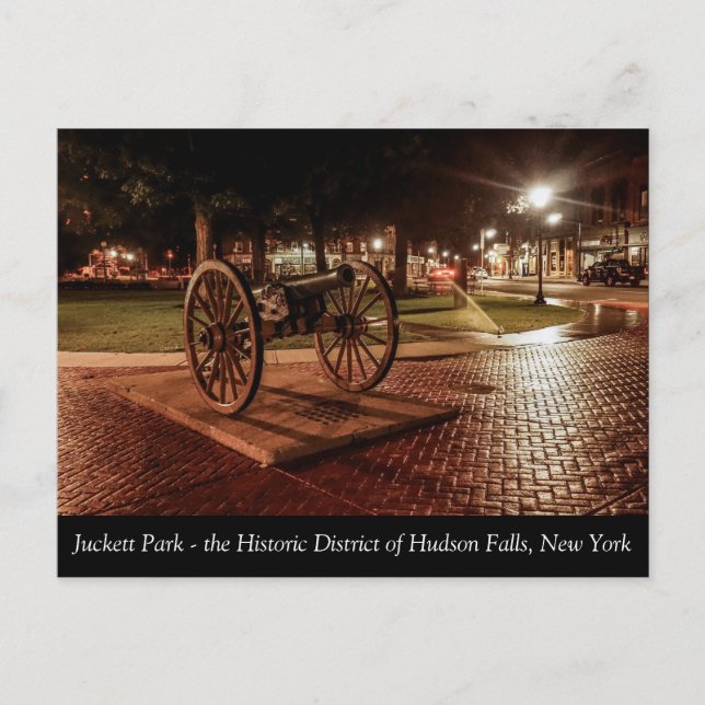 Juckett Park im historischen Hudson Falls Postkarte (Vorderseite)
