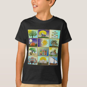 Judaica 12 Stämme Israels Kunstpaneele T-Shirt