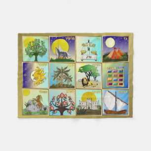 Judaica 12 Stämme Israels Kunstprint Fleecedecke