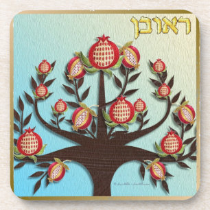 Judaica 12 Stämme Israels Ruben Getränkeuntersetzer