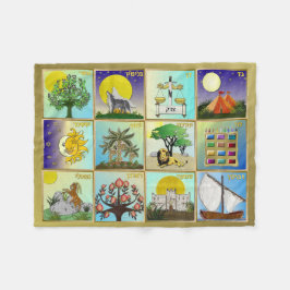 Judaica 12 Tribes of Israel Art Print Fleecedecke