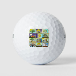 Judaica 12 Tribes of Israel Art Print Golfball