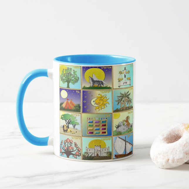 Judaica 12 Tribes of Israel Art Print Tasse (Mit Donut)