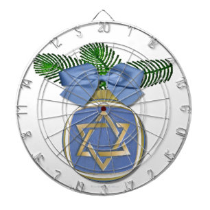 Judaica Chanukka Davidstern Ornamentendruck Dartscheibe