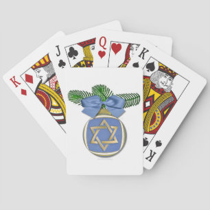 Judaica Chanukka Davidstern Ornamentendruck Spielkarten