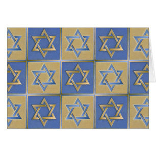 Judaica Davidstern Metall Gold Blau