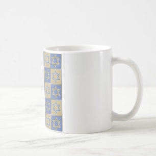Judaica Davidstern Metall Gold Blau Tasse