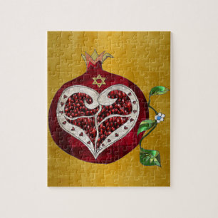Judaica Granatapfel Herz Chanukka Rosch ha-Schana Puzzle