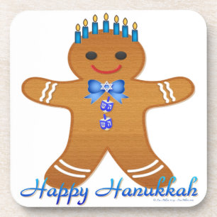 Judaica Hanukkah Gingerbread Man Menorah Untersetzer