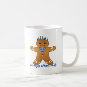 Judaica Hanukkah Lebkuchenmann Menora Tasse